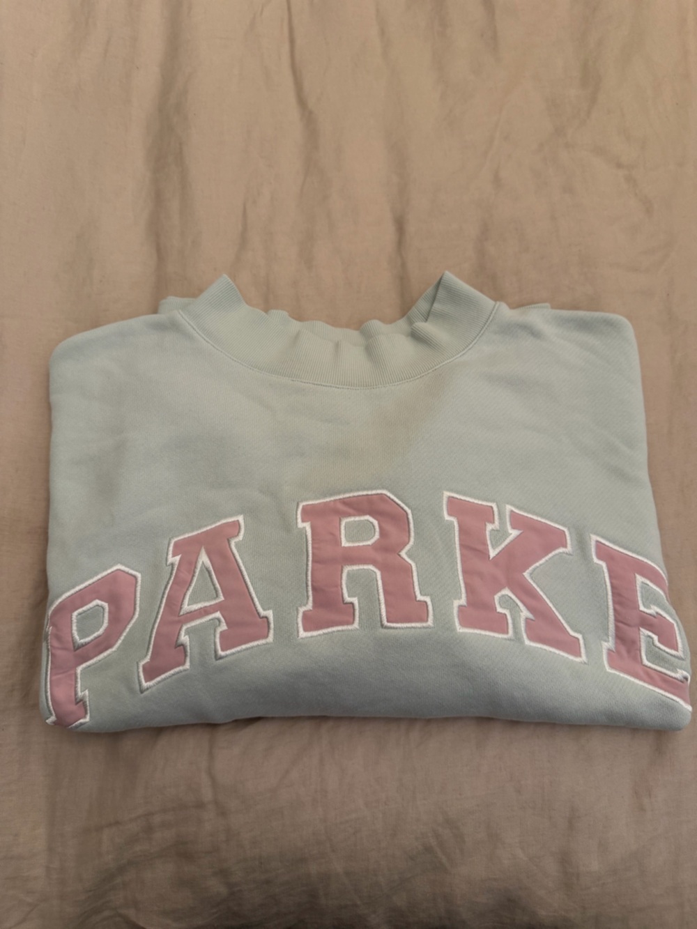 PARKE Birthday Varsity Mockneck in Something blue + sprinkle